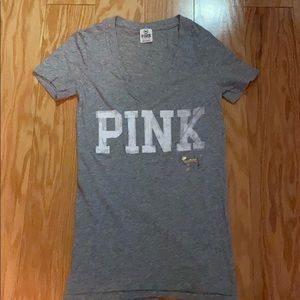 Grey PINK v neck